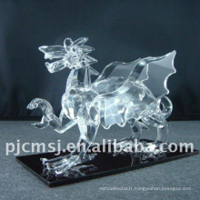 Figurine dragon en cristal réaliste